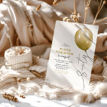 Trendy Gold Balloon 60th Birthday Invitation<br><div class="desc">Embrace the 60th chapter of your life with our stylish and unique birthday invitations. With chic typography and a 'sixty' balloon string over a white background,  our invites are sure to set the tone for a birthday party that will be remembered for years to come.</div>