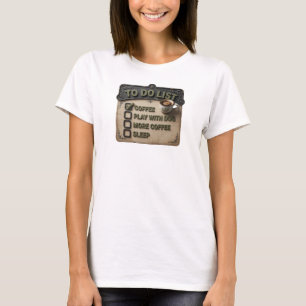 Trendy Gold COFFEE PLAY WITH DOG Art Design T-Shirt