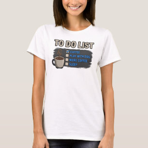 Trendy Gold COFFEE PLAY WITH DOG Designer Graphic T-Shirt