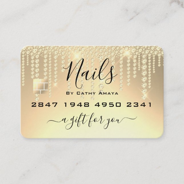 Trendy Gold Credit Card Style Gift Certificate (Front)