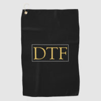 Trendy Gold DIY Monogram/Name, Grey Border, Black
