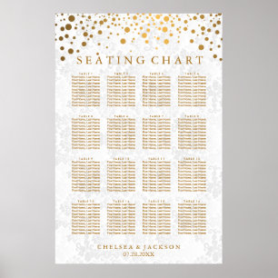 Trendy Gold Dots on Texture Damask - Seating Chart