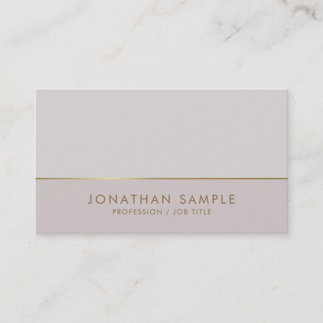 Trendy Gold Elegant Colour Harmony Luxury Plain Business Card (Front)