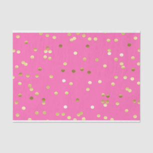 Trendy Gold Foil Confetti Hot Pink Tissue Paper