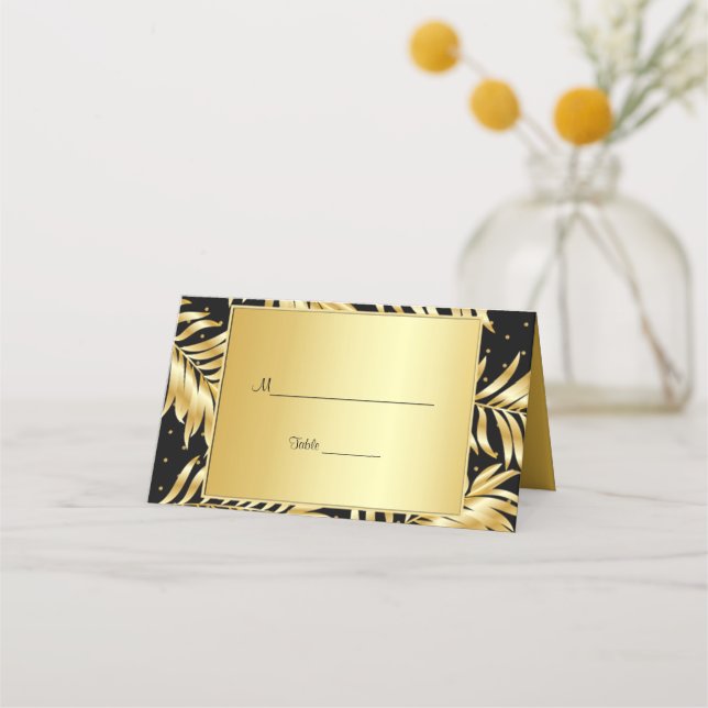 Trendy Gold Foil, Custom Place Card (Back)