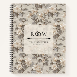 Trendy Gold Gardenias Sparkle Rustic Wedding Notebook