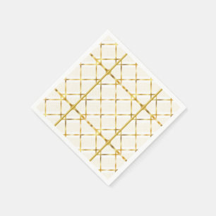 Trendy Gold Geometric Pattern Golden Stylish Art Napkin