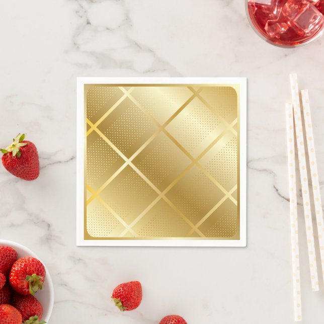 Trendy Gold Geometric Pattern Golden Stylish Art Napkin (Insitu)