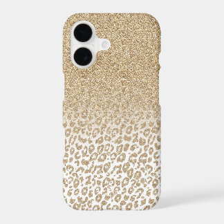 Trendy Gold Glitter and Leopard Print Gradient