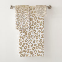Trendy Gold Glitter and Leopard Print Gradient