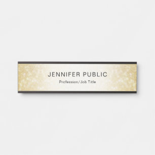 Trendy Gold Glitter Elegant Modern Template Door Sign