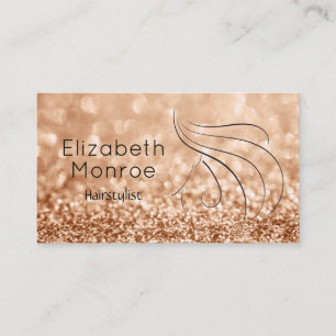 Trendy Gold Glitter Hair Salon Business Card