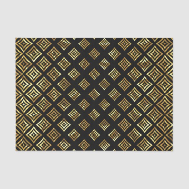 Trendy Gold Glitter Rhomboid Tissue Paper (Front)