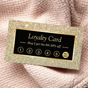 Trendy Gold Glitter Sparkles Look   Loyalty Card