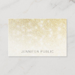 Trendy Gold Glitter Template Modern Elegant Business Card