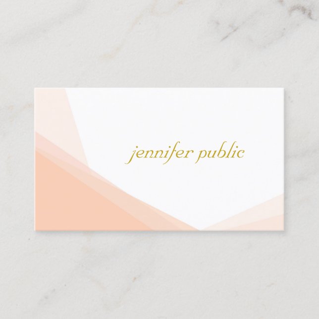 Trendy Gold Hand Script Name Modern Professional Business Card (Front)