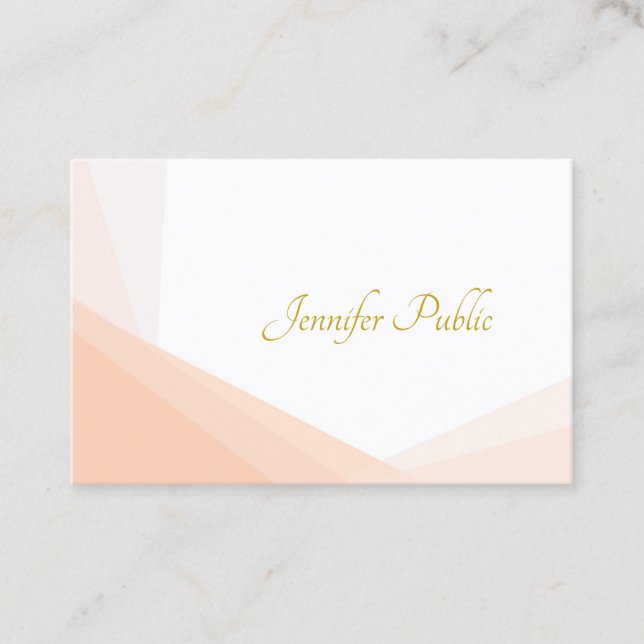 Trendy Gold Handwritten Name Professional Elegant Business Card (Front)