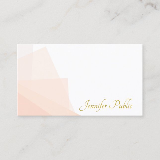 Trendy Gold Handwritten Script Name Modern Elegant Business Card (Front)