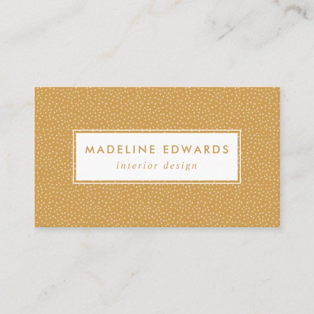 Trendy Gold Honey Tiny Dot Pattern Business Card (Front)