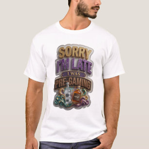 Trendy Gold I WAS PRE GAMING Wearable Art T-Shirt