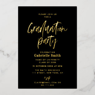 Trendy gold lettering graduation party