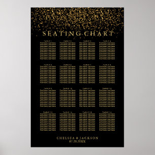 Trendy Gold Light on Black - Seating Chart