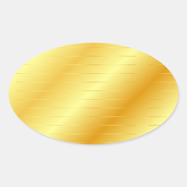 Trendy Gold Look Elegant Modern Blank Template Oval Sticker (Front)