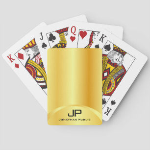 Trendy Gold Look Elegant Modern Monogram Template Playing Cards