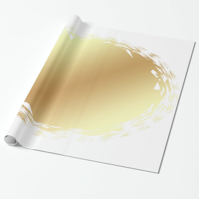 Trendy Gold Look Light And Shadow Elegant Design Wrapping Paper (Unrolled)