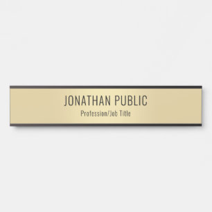 Trendy Gold Look Modern Simple Template Elegant Door Sign