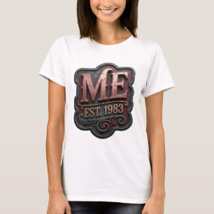 Trendy Gold ME EST 1983 Design T-Shirt
