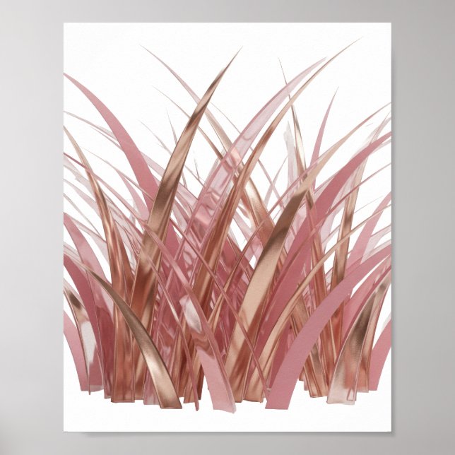 Trendy Gold METALLIC GRASS Quote Design Poster (Front)