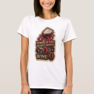Trendy Gold NUMBER OF DAYS WITHOUT DRINKING WINE 0 T-Shirt