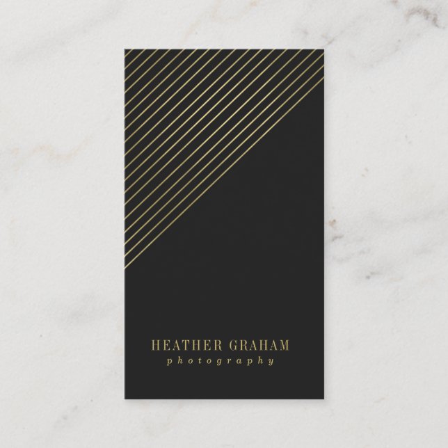 Trendy Gold Photography Business Cards (Front)