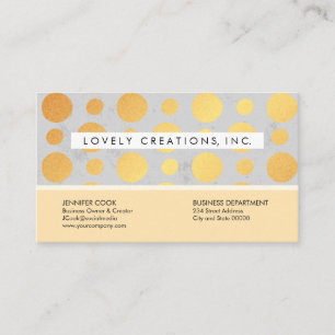 Trendy Gold Polka Dots Colour Block Business Card