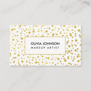 Trendy Gold Shimmer Makeup Artist Business Cards