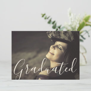 Trendy Gold Sparkling Graduated Photo Graduation Card
