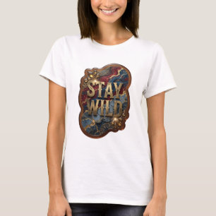Trendy Gold STAY WILD Statement Tee