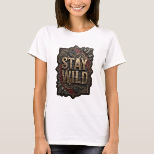 Trendy Gold STAY WILD Statement Tee v2