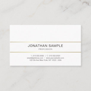 Trendy Gold Striped Elegant Minimalistic Design Business Card