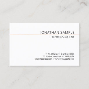 Trendy Gold Striped Simple Plain Luxury Modern Business Card
