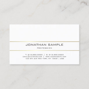Trendy Gold Stripes Chic Plain Minimalist Design Business Card
