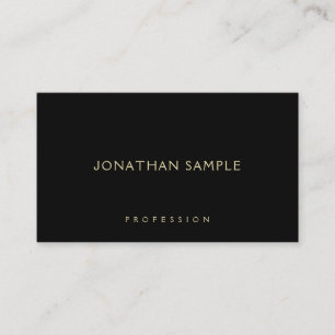 Trendy Gold Text Professional Elegant Simple Black Business Card