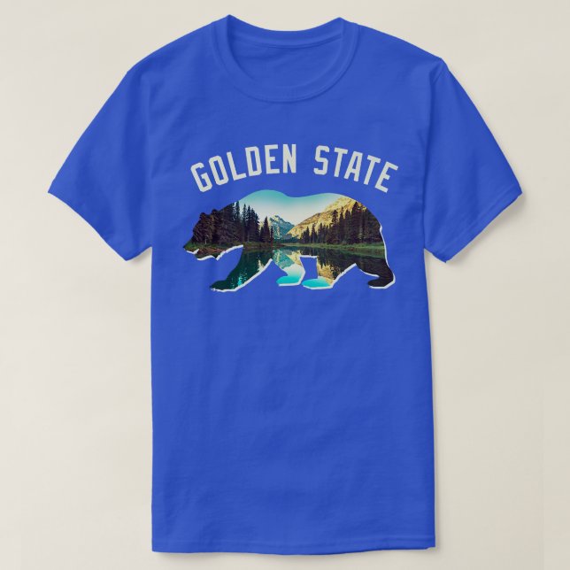 Trendy Golden State Bear Landscape Silhouette Prem T-Shirt (Design Front)