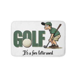 Trendy Golf Bath Mat With Funny Quote