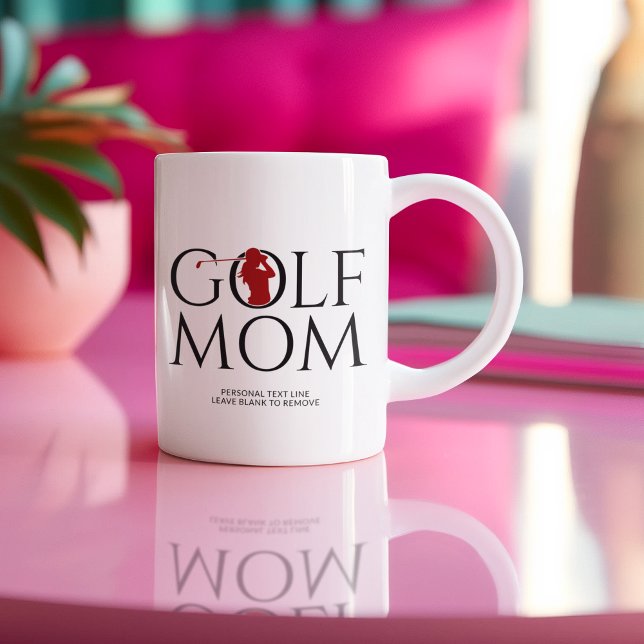 Trendy "GOLF MOM" Red Coffee Mug (Creator Uploaded)
