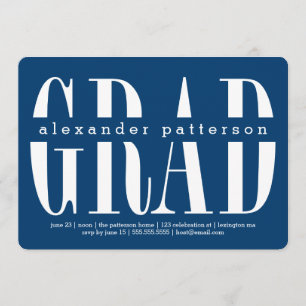 Trendy Grad Custom Colour Graduation Invitation