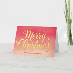 Trendy Gradient Merry Christmas Modern Holiday Card