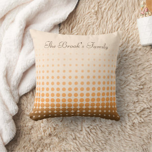 Trendy Gradient Polka Dots Custom Name Cushion