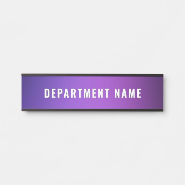 Trendy Gradient Simple Department Name Door Sign (Front)
